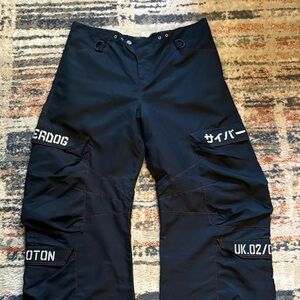 Rare Black Vintage Y2K Cyberdog Wide Leg Cargo Barrel Pants